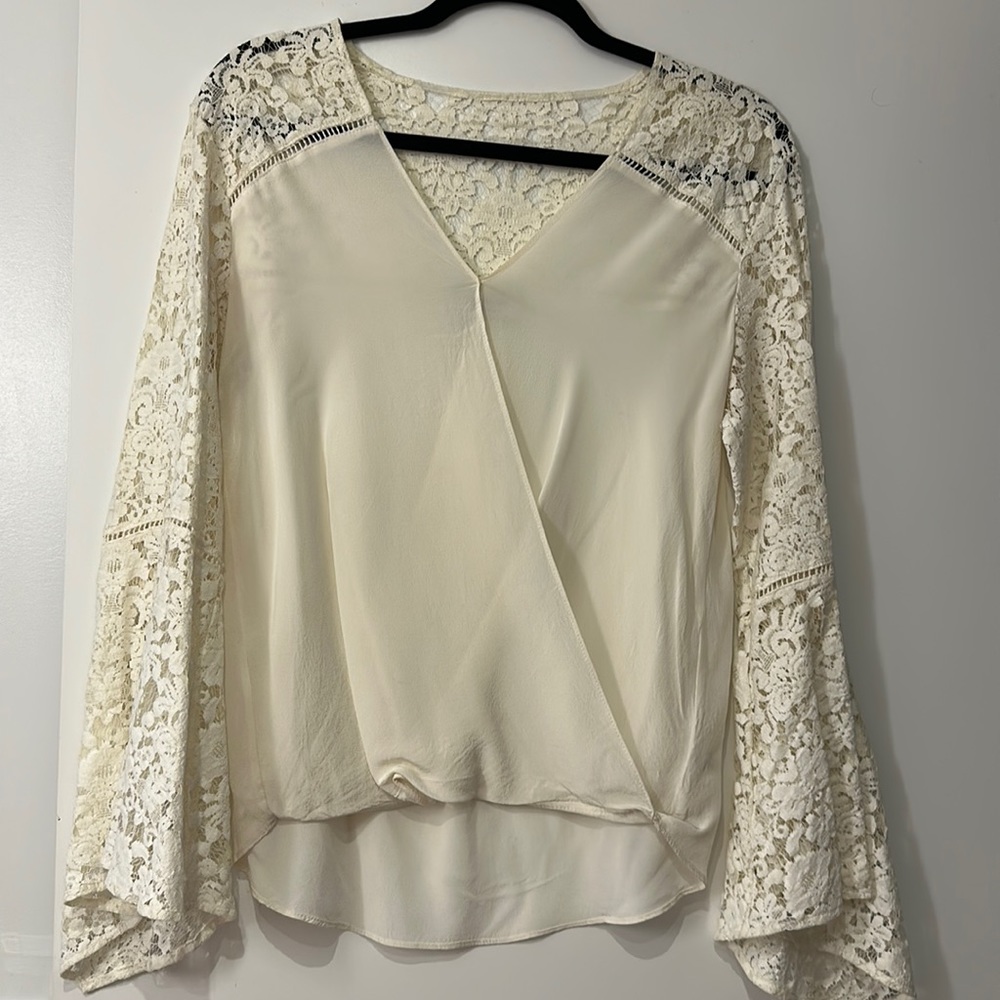 BAILEY White Lace Silk Top